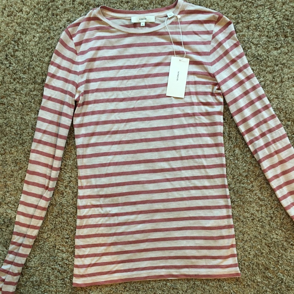 Vince long sleeved stripe tee